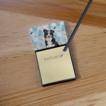 Load image into Gallery viewer, Black Tri American Shepherd Coworker Watercolor Sticky Note Holder