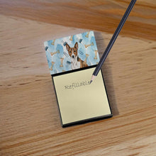 Load image into Gallery viewer, Brindle and White Basenji Coworker Watercolor Sticky Note Holder