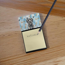 Load image into Gallery viewer, Gray Bouvier des Flandres Coworker Watercolor Sticky Note Holder