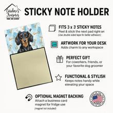 Load image into Gallery viewer, Longhaired Black and Tan Dachshund Coworker Watercolor Sticky Note Holder