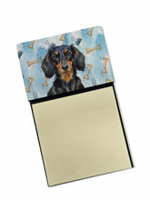 Load image into Gallery viewer, Longhaired Black and Tan Dachshund Coworker Watercolor Sticky Note Holder