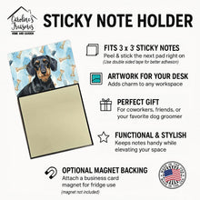 Load image into Gallery viewer, Wirehaired Black and Tan Dachshund Coworker Watercolor Sticky Note Holder