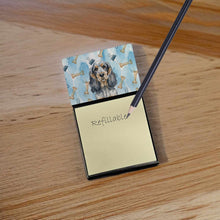 Load image into Gallery viewer, Blue Roan &amp; Tan English Cocker Spaniel Coworker Watercolor Sticky Note Holder