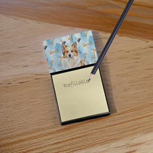 Load image into Gallery viewer, Tan Icelandic Sheepdog Coworker Watercolor Sticky Note Holder