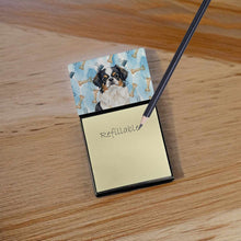 Load image into Gallery viewer, Tricolor Japanese Chin Coworker Watercolor Sticky Note Holder