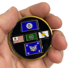 Load image into Gallery viewer, JJ-020 Thin Green Line Homeland Pandemic CBP Coin Field Operations Border Patrol Air and Marine Secretary Flag Ops