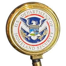 Load image into Gallery viewer, BL18-007 Homeland Security Metal ID Reel retractable Card Holder CBP Border Patrol HSI Secret Service FEMA