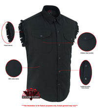 Load image into Gallery viewer, Men's Black Lightweight Sleeveless Denim Shirt