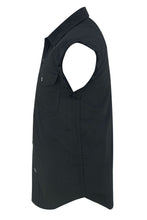 Load image into Gallery viewer, Men's Black Lightweight Sleeveless Denim Shirt