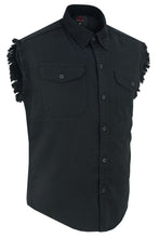 Load image into Gallery viewer, Men's Black Lightweight Sleeveless Denim Shirt