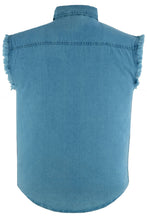 Load image into Gallery viewer, Men's Blue Lightweight Sleeveless Denim Shirt