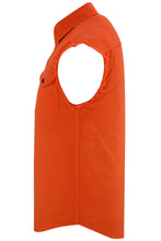 Load image into Gallery viewer, Men's Orange Lightweight Sleeveless Denim Shirt