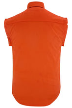 Load image into Gallery viewer, Men's Orange Lightweight Sleeveless Denim Shirt