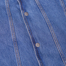 Load image into Gallery viewer, Men's Blue Denim Motorcycle Vest with Lace &amp; Pockets