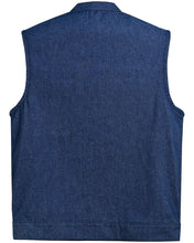Load image into Gallery viewer, Men's Blue Rough Rub-Off Raw Finish Denim Vest