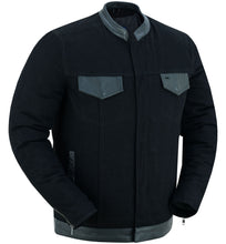 Load image into Gallery viewer, Men's Full Cut Denim Jacket – Leather Trim &amp; Hidden Pockets