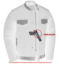 Load image into Gallery viewer, Men's Full Cut Denim Jacket – Leather Trim &amp; Hidden Pockets