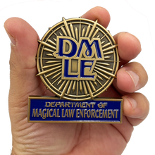 Load image into Gallery viewer, BL3-011 DMLE Ulick Gamp Police Department of Magical Law Enforcement Full Size Shield with hinged pin back