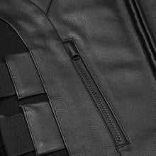 Load image into Gallery viewer, Men's Black Leather SWAT Style Motorcycle Vest