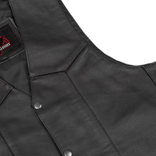 Load image into Gallery viewer, Men's Traditional Leather Motorcycle Vest - Black