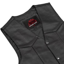 Load image into Gallery viewer, Men's Traditional Leather Motorcycle Vest - Black