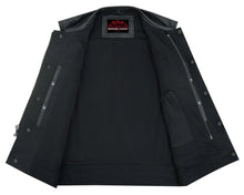 Load image into Gallery viewer, Men's Collarless Perforated Leather Vest - Black