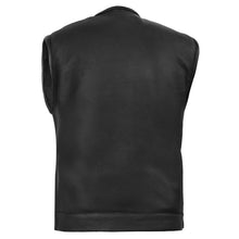 Load image into Gallery viewer, Men's Black Leather Motorcycle Vest with Upgraded Style