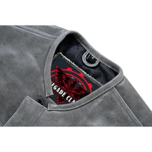 Load image into Gallery viewer, Men's Distressed Gray Cowhide Leather  Motorcycle Vest