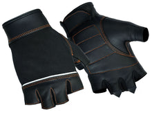 Load image into Gallery viewer, Women's Fingerless Glove with Orange Stitching Details