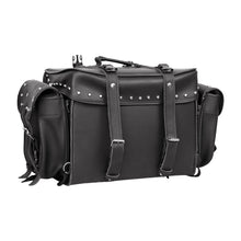 Load image into Gallery viewer, Leather Black PVC Large 4 Piece Motorcycle Touring Tail Bag wi