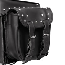 Load image into Gallery viewer, Leather Black PVC Large 4 Piece Motorcycle Touring Tail Bag wi