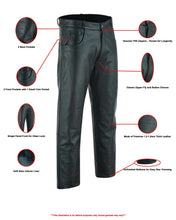 Load image into Gallery viewer, Men's Black Classic 5 Pocket Casual Motorcycle Leather Pants