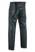 Load image into Gallery viewer, Men's Black Classic 5 Pocket Casual Motorcycle Leather Pants