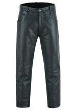 Load image into Gallery viewer, Men's Black Classic 5 Pocket Casual Motorcycle Leather Pants
