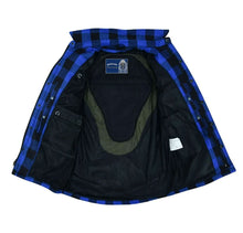 Load image into Gallery viewer, Lumberjack Men's  Armored Motorcycle Flannel Shirt - Blue
