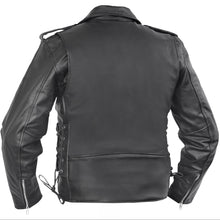 Load image into Gallery viewer, Classic Star Black Men's Leather Motorcycle Jacket – Adjustable Fit