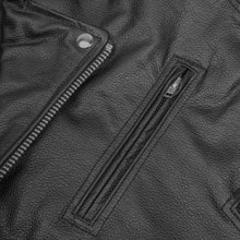 Load image into Gallery viewer, Classic Star Black Men's Leather Motorcycle Jacket – Adjustable Fit