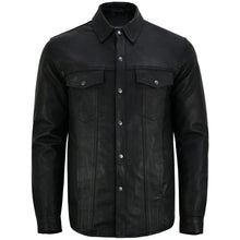 Load image into Gallery viewer, Men's Premium Lightweight Black Leather Shirt