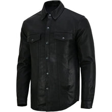 Load image into Gallery viewer, Men's Premium Lightweight Black Leather Shirt