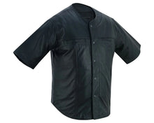 Load image into Gallery viewer, Men's  Leather Baseball Motorcycle Shirt - Black