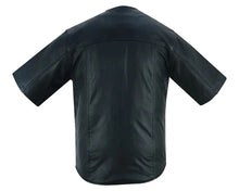 Load image into Gallery viewer, Men's  Leather Baseball Motorcycle Shirt - Black