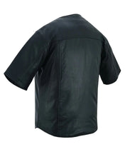 Load image into Gallery viewer, Men's  Leather Baseball Motorcycle Shirt - Black
