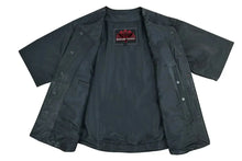 Load image into Gallery viewer, Men's  Leather Baseball Motorcycle Shirt - Black