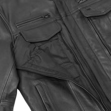 Load image into Gallery viewer, Men's Black Utility Style Motorcycle Jacket