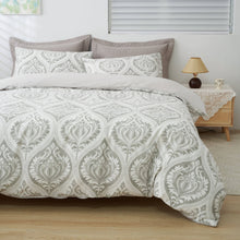 Load image into Gallery viewer, Tache Dreamy Moon Sky Ogee Damask Heather Gray White Duvet Cover (TB300)