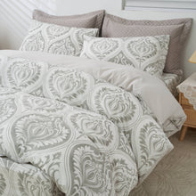 Load image into Gallery viewer, Tache Dreamy Moon Sky Ogee Damask Heather Gray White Duvet Cover (TB300)