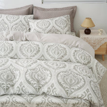 Load image into Gallery viewer, Tache Dreamy Moon Sky Ogee Damask Heather Gray White Duvet Cover (TB300)