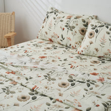 Load image into Gallery viewer, DaDalogy Enchanted Meadow Bed in a bag Set - Victoria Garden Delicate Floral Symphony in Beige, Rose, and Soft Green, Luxuriously Soft Quilted Set
