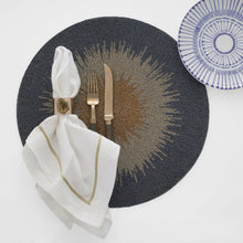 Load image into Gallery viewer, Ombre hand beaded placemat, indigo