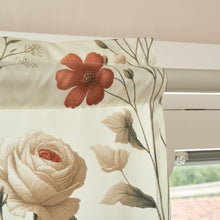 Load image into Gallery viewer, DaDa Bedding Collection Enchanted Meadow Semi-Sheer Valance - Floral Elegance in Beige, Rose, and Soft Green, Light Filtering See Through Microfiber, Rod Pocket Design, 18x52 Inches